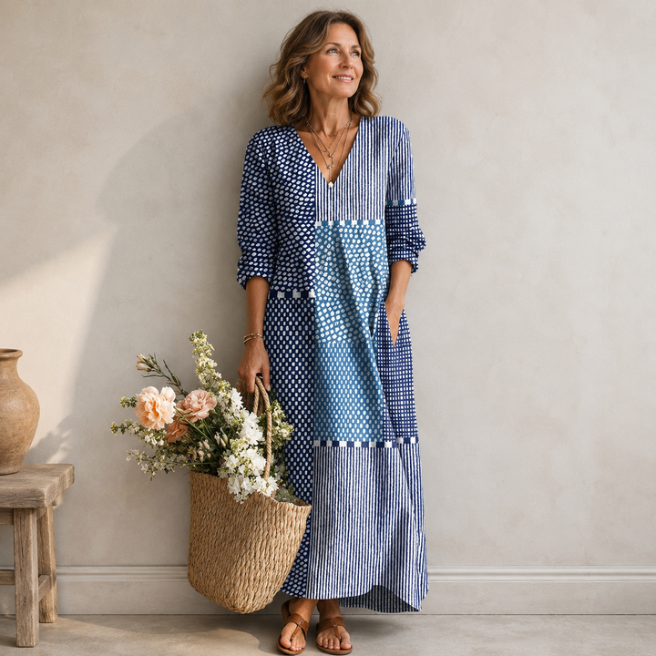Élodie | Robe Longue Patchwork Bohème
