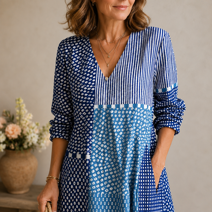 Élodie | Robe Longue Patchwork Bohème