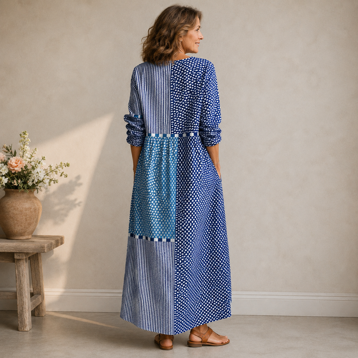 Élodie | Robe Longue Patchwork Bohème